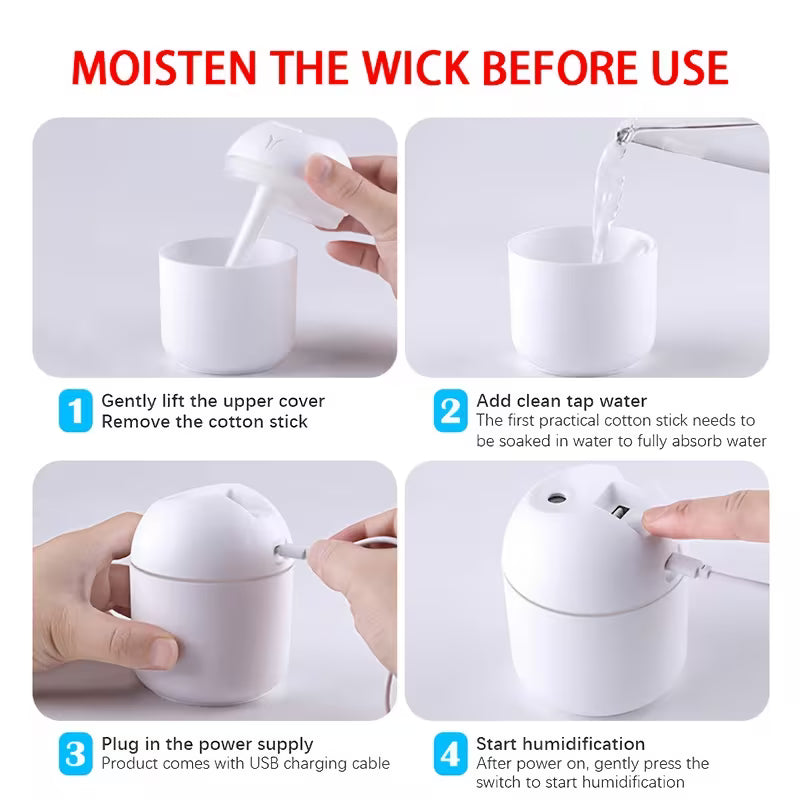 Mini USB Air Humidifier – Portable Cool Mist Diffuser for Home & Office