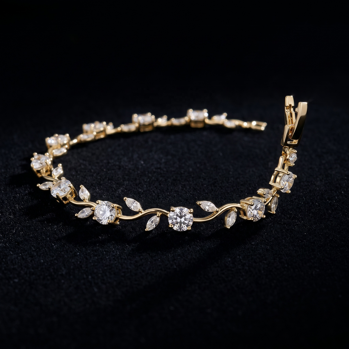 3-Piece Golden Cartier & Nail Style Bracelet Set