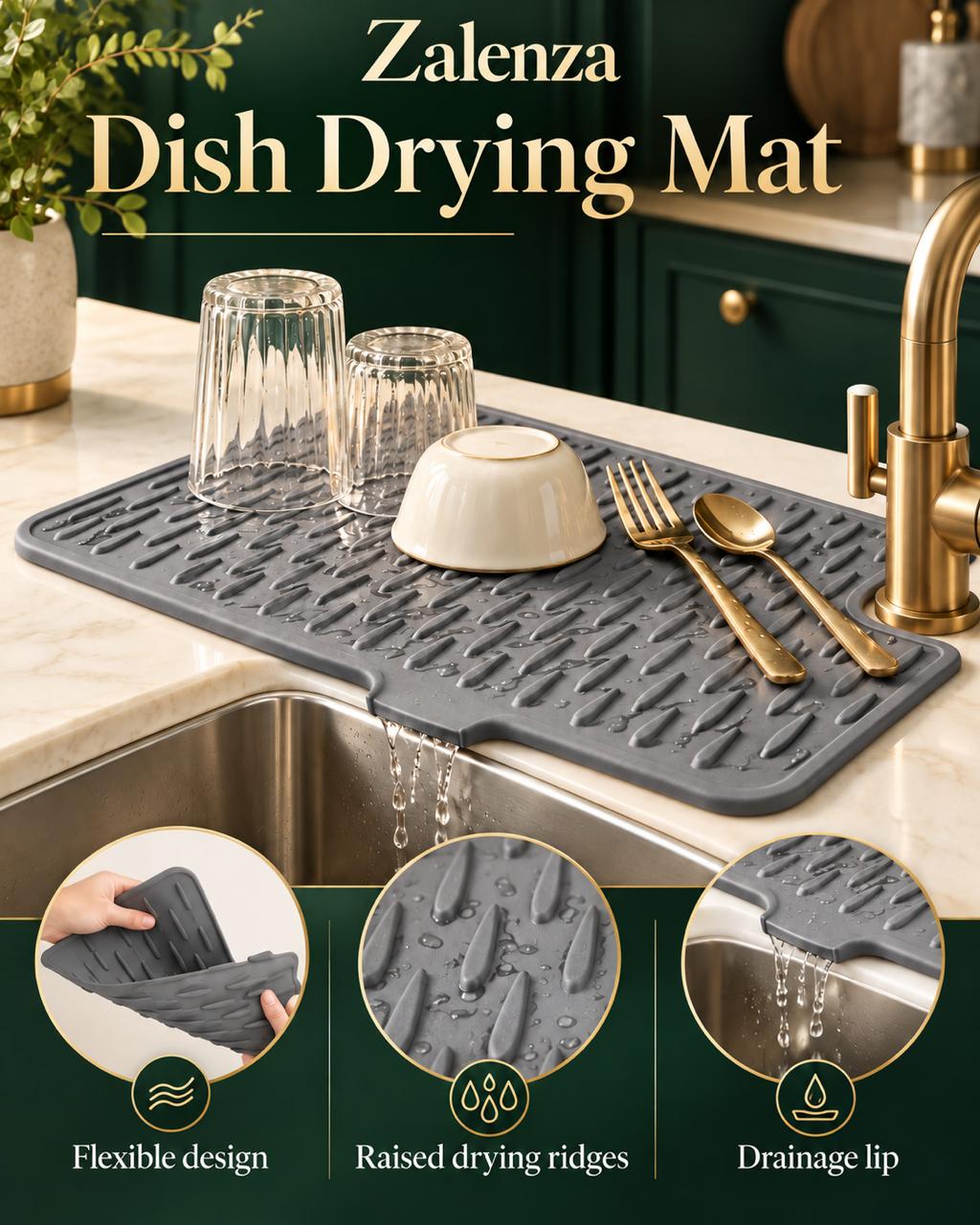 Kitchen Sink Protector Mat Black – 26x32 cm Non-Slip Sink Grid Liner & Scratch Guard for Stainless Steel Sinks