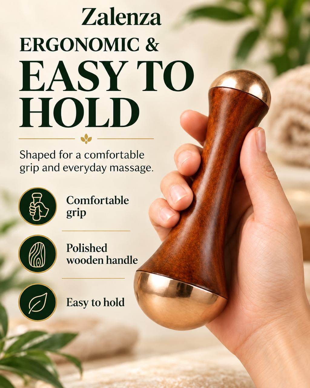 Kansa Wand Facial & Body Massager Tool – Ayurvedic Detoxification Massager for Face, Body & Foot