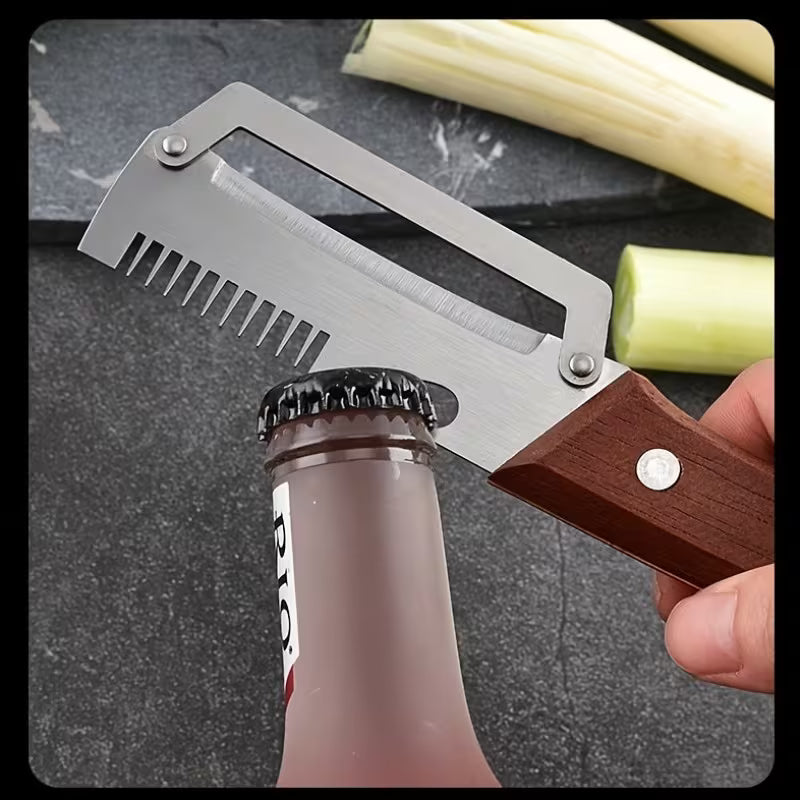 3-in-1 Vegetable Peeler – Stainless Steel Fruit & Vegetable Cutter with Wooden Handle