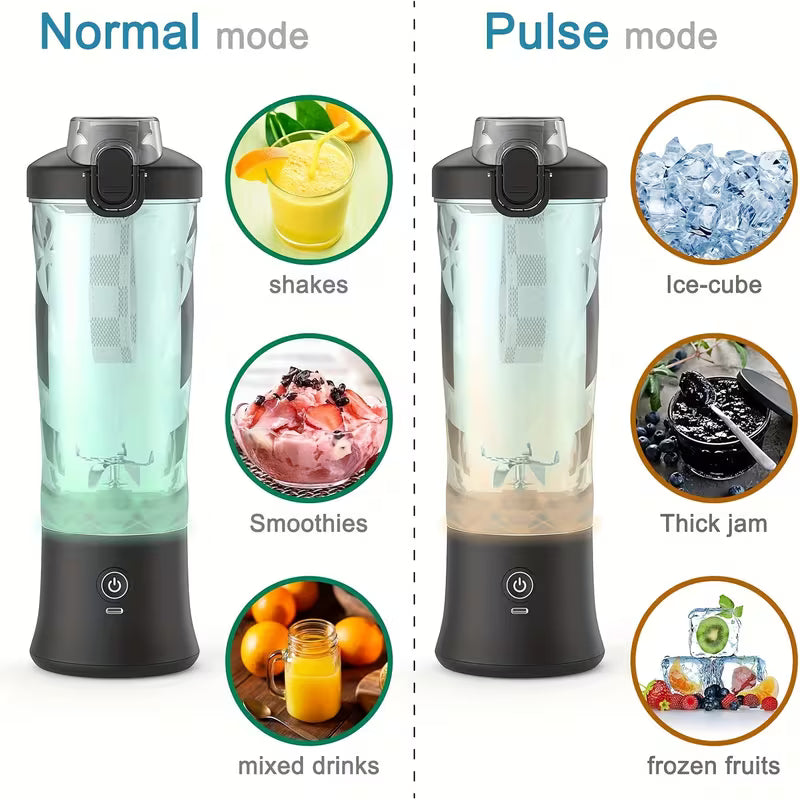 Portable USB Rechargeable Blender – 6-Blade Mini Smoothie Maker & Juicer Cup