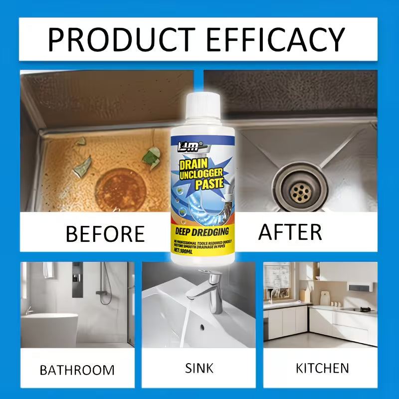 Wild Tornado Powerful Drain Cleaner – Sink & Pipe Unclogging Powder for Kitchen, Bathroom, Blocked Drains & Household Cleaning