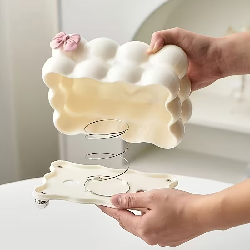 Bubble Shape Tissue Box Holder – Stylish Non-Slip Plastic Facial Tissue Dispenser Cover (Assorted Colors)