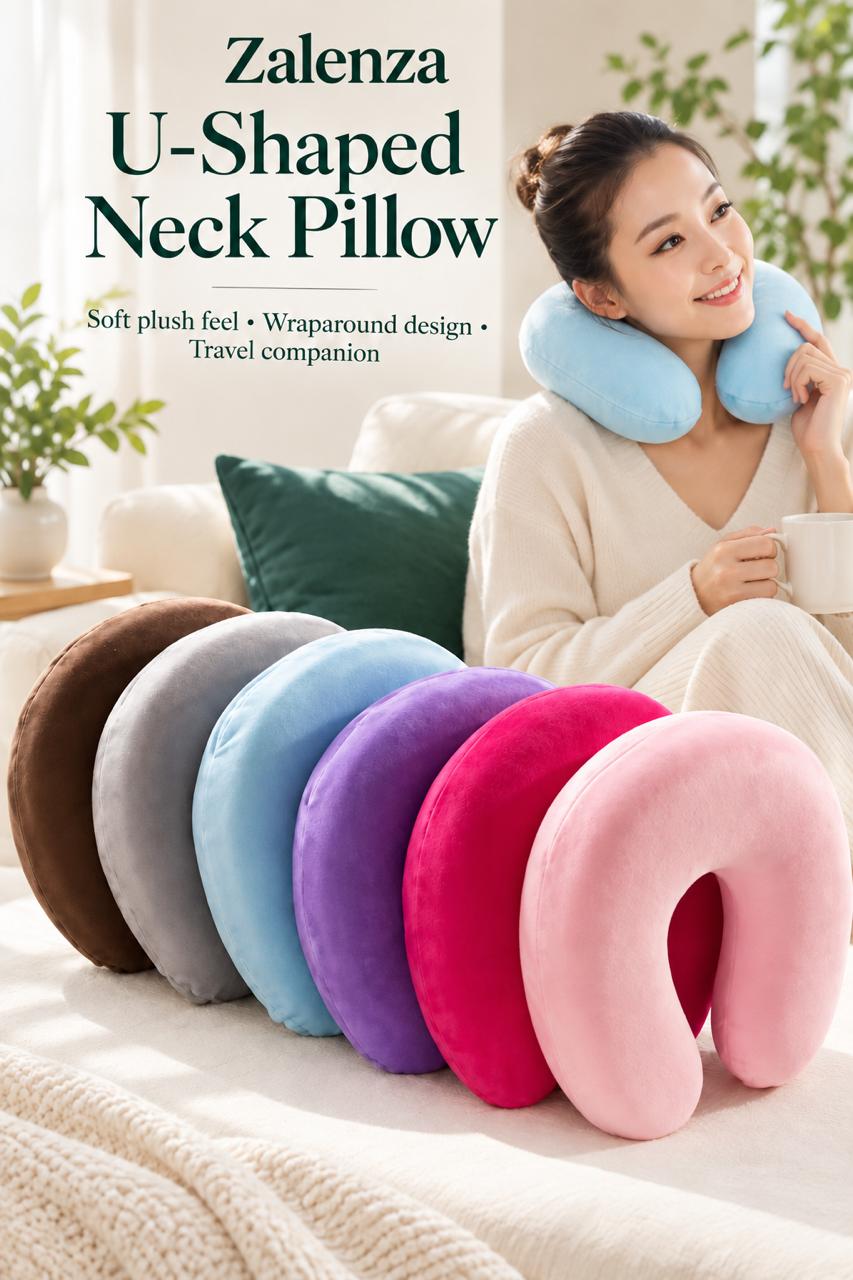 Ultra-Comfort U-Shaped Travel Pillow – Portable Neck Support Cushion for Airplane Flights, Road Trips & Home (Multi-Design)