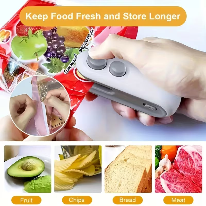 Mini Bag Sealer Machine – Portable Handheld Heat Sealer for Food Storage, Plastic Bags & Freshness