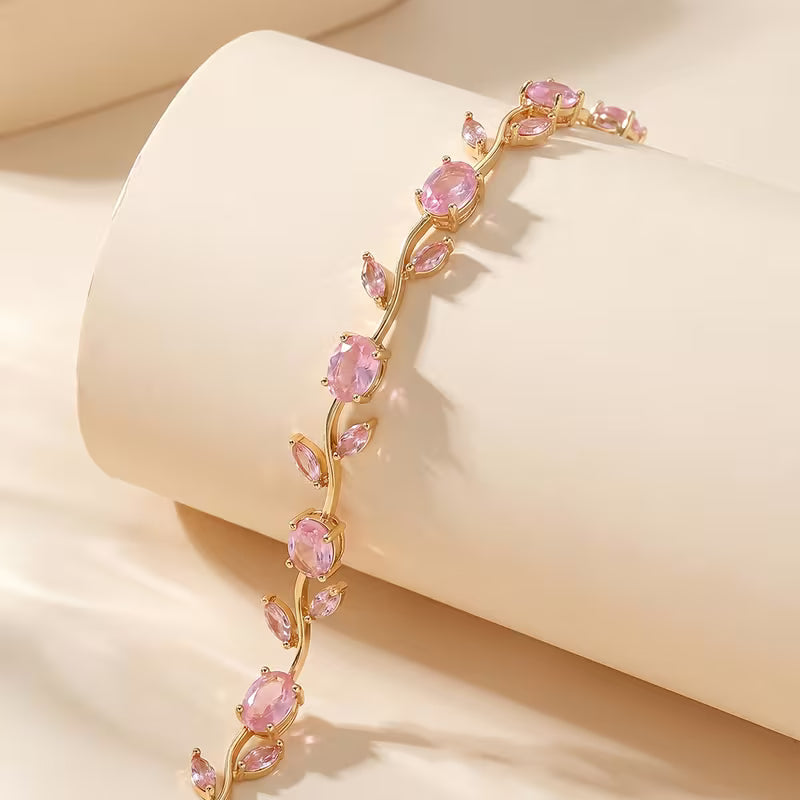Tulip Bracelet – Premium Quality Stainless Steel Elegant Bracelet for Women ~ Without Box | Golden Base